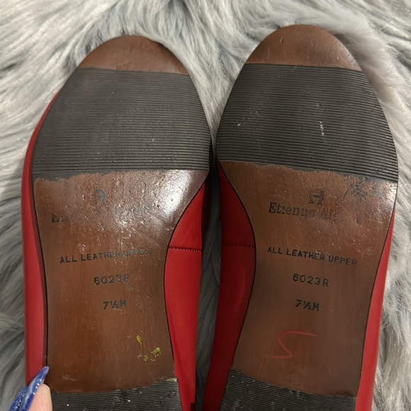 Vintage Etienne Aigner Leather Penny Loafers 7.5 Red White Carmina Bass Oxford - Picture 8 of 15